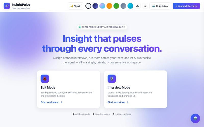 InsightPulse — Enterprise Survey & Interview Platform — screenshot