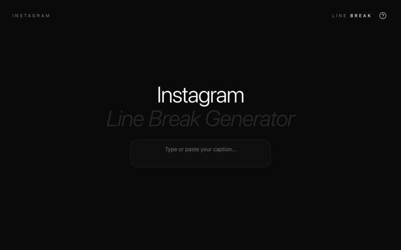 Instagram Line Break Generator — Free Caption Spacer — screenshot