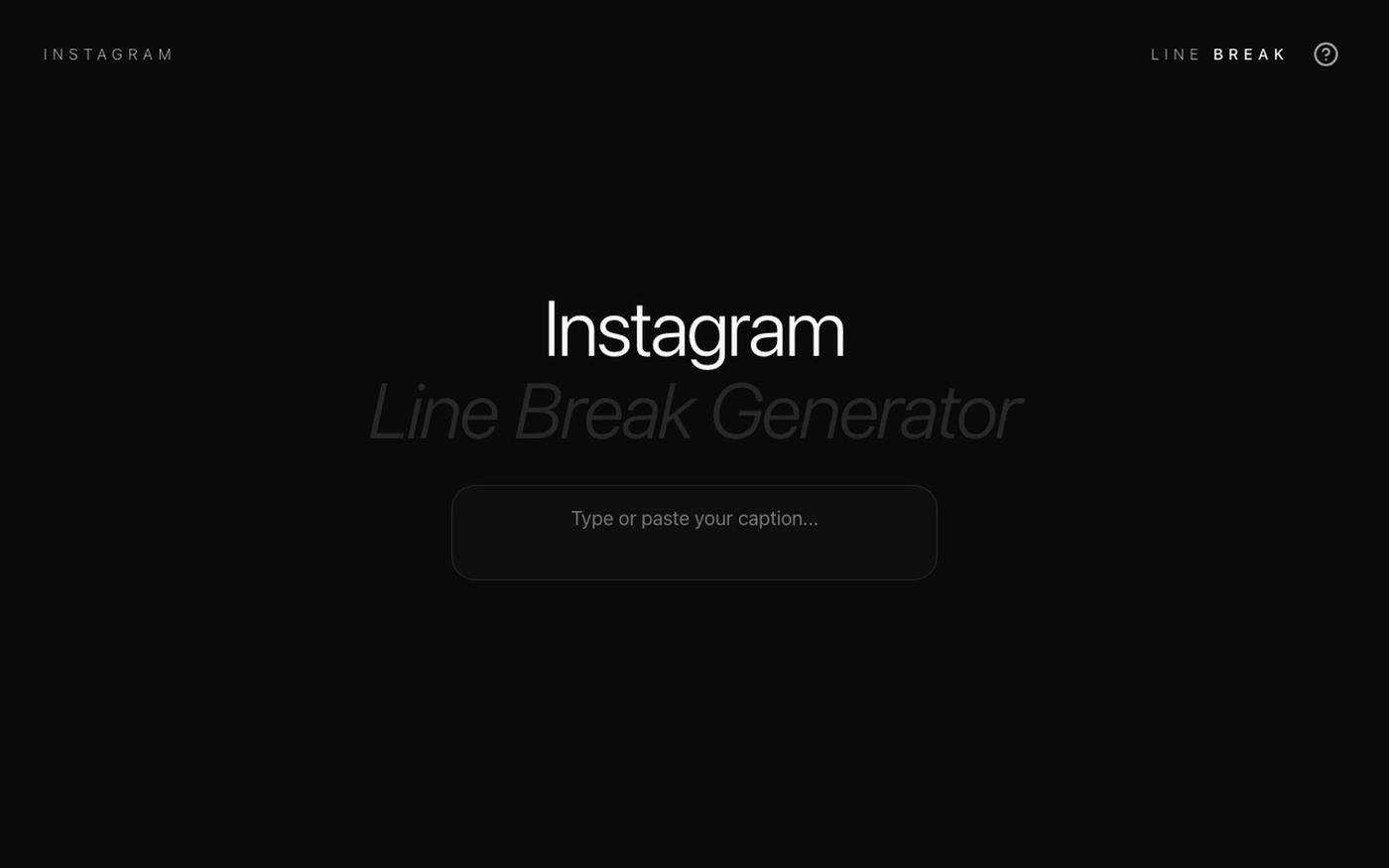 Instagram Line Break Generator — Free Caption Spacer — screenshot