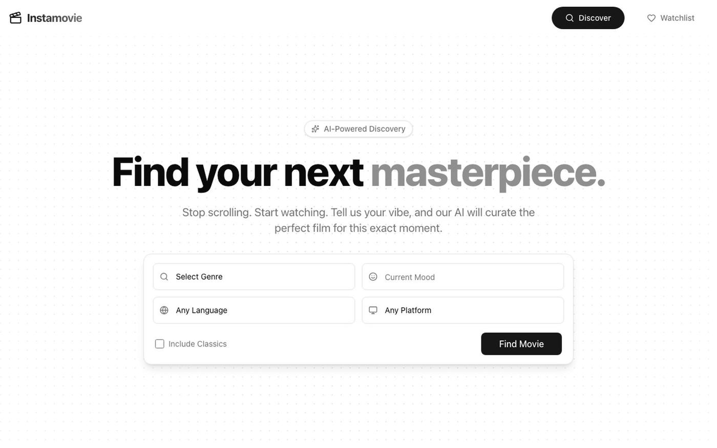 Instamovie - Discover Your Next Favorite Film — screenshot