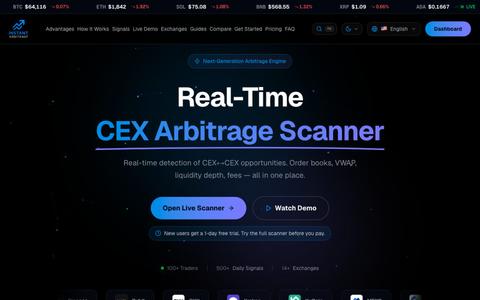 InstantArbitrage - Next-Generation Crypto Arbitrage Engine — screenshot