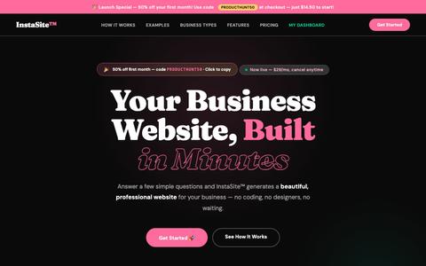 InstaSite™ — Professional Website for Your Small Business | Just $29/mo — screenshot
