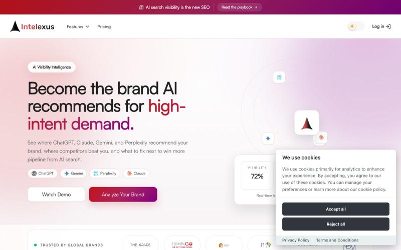 Intelexus - Become the brand AI recommends — screenshot