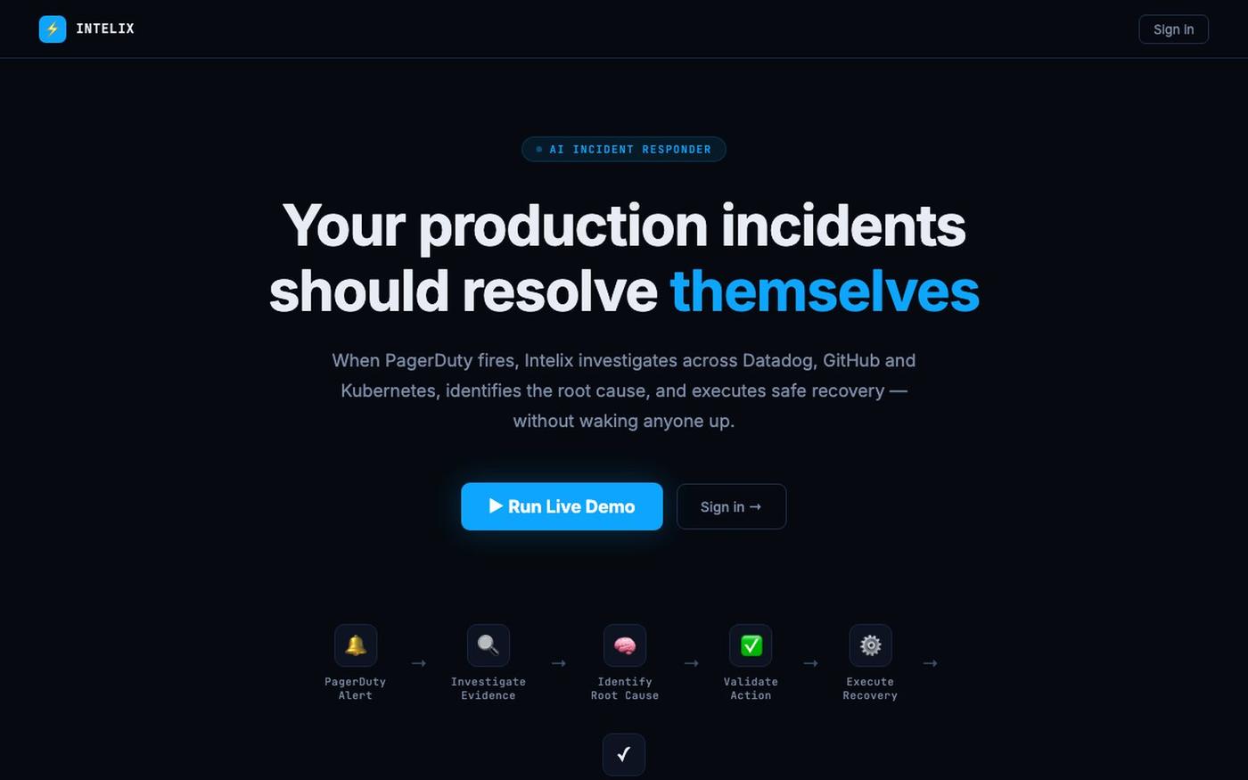Intelix — AI Incident Responder — screenshot