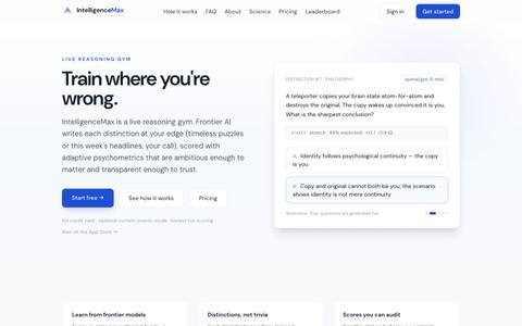 IntelligenceMax: Train where you're wrong — screenshot