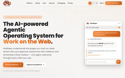 Intellisper — The AI-powered Agentic Operating System for Work on the Web. — screenshot