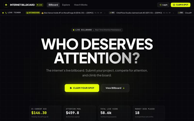 Internet Billboard — Who Deserves Attention? — screenshot