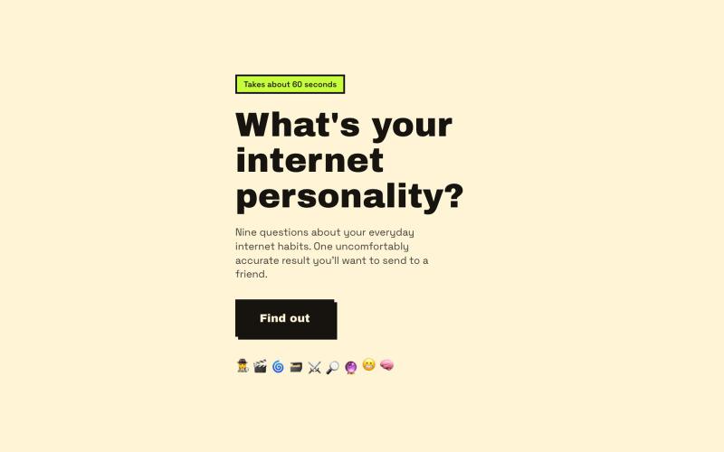 What's Your Internet Personality? — screenshot