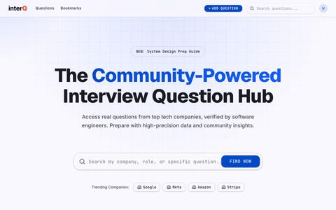 interQ - Interview Questions Platform — screenshot