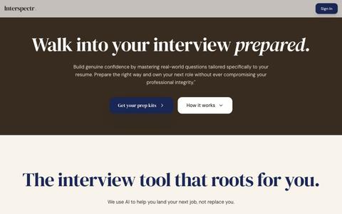 Interspectr — Walk into your interview prepared — screenshot