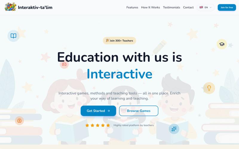 Interaktiv-ta'lim — qiziqarli darslar va o'quv o'yinlari | Interaktiv-ta'lim — screenshot