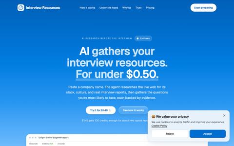 Interview Resources — Gather Interview Resources with AI — screenshot