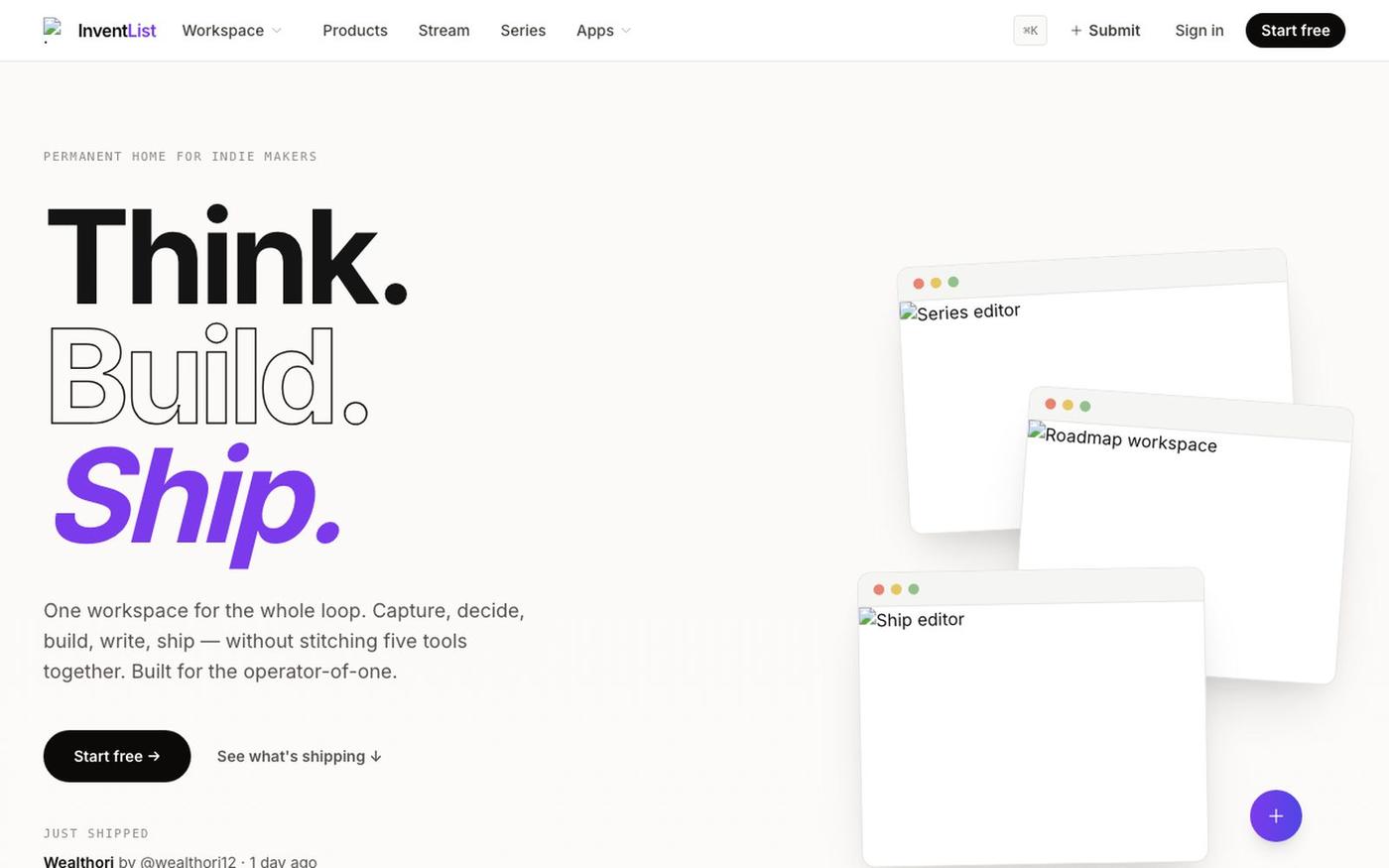 A Home for Indie Makers | InventList — screenshot