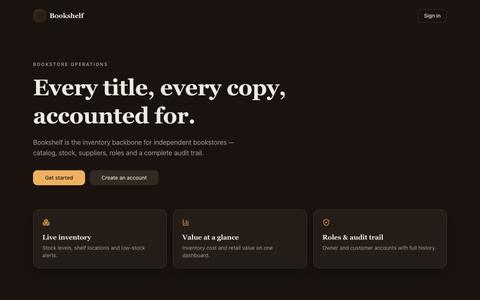 Bookshelf — Bookstore Inventory Management — screenshot