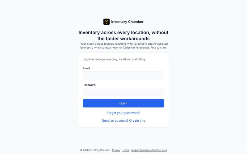 Chamber Inventory — screenshot