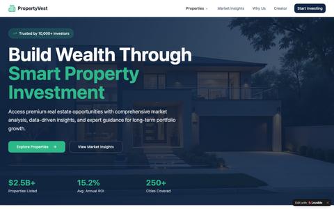PropertyVest - Smart Real Estate Investment Platform for Long-Term Growth — screenshot