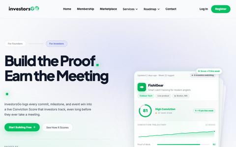 investorsGo: Where Founders Get Discovered & Funded — screenshot