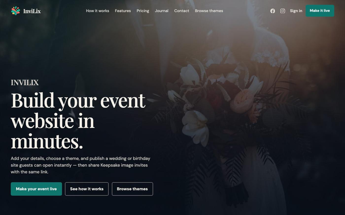 InviLix — Build Your Event Website in Minutes — screenshot