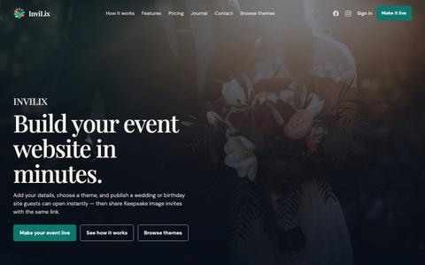 InviLix — Build Your Event Website in Minutes — screenshot