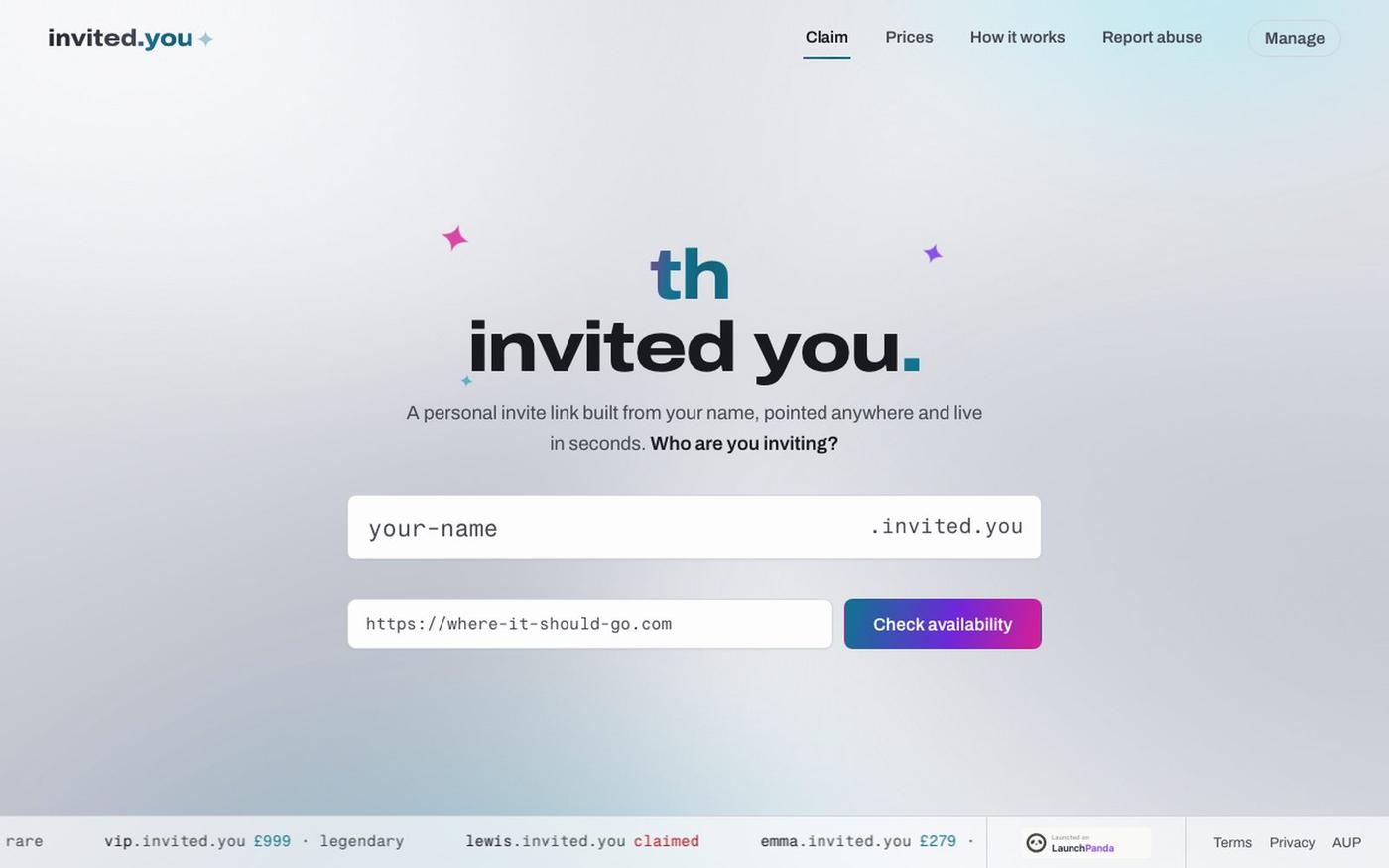 Invited.you — Who are you inviting? — screenshot