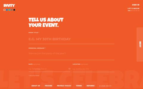 Invity | Free Digital Invitation Maker with RSVP Links — screenshot