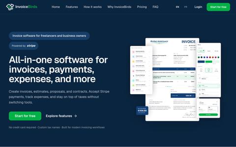 Free Invoice Generator & Billing Software for Freelancers | InvoiceBirds — screenshot