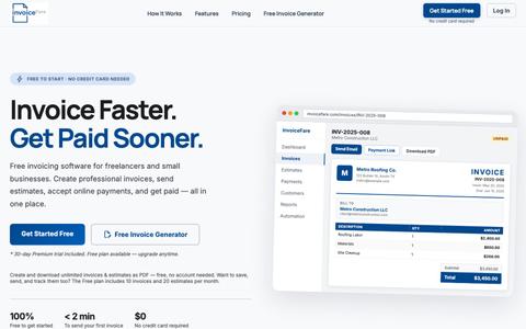 invoiceFare - Professional Invoicing for Freelancers & Small Businesses — screenshot