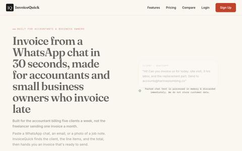 Invoice Generator for Accountants & Small Business Owners | InvoiceQuick — screenshot
