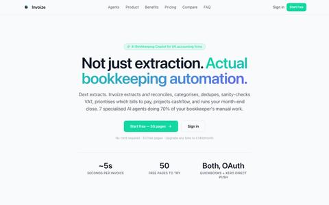 AI invoice & receipt extraction — screenshot