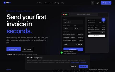 Invosi — Invoicing for freelancers, startups, and small businesses — screenshot
