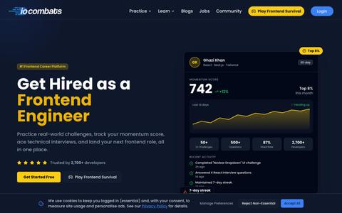 Get Hired as a Frontend Engineer | IOCombats — screenshot
