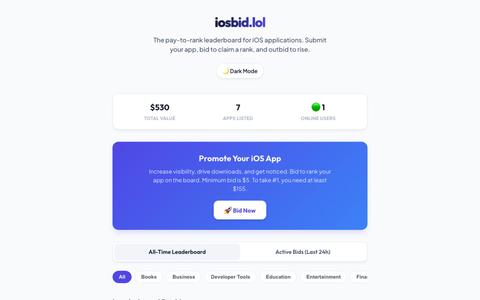 iosbid.lol | The iOS App Leaderboard & Discovery — screenshot