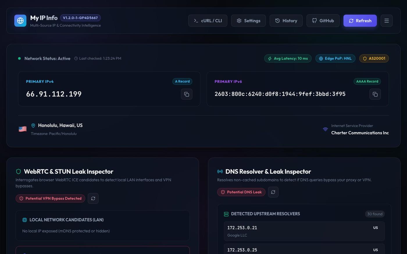 My IP Info — screenshot