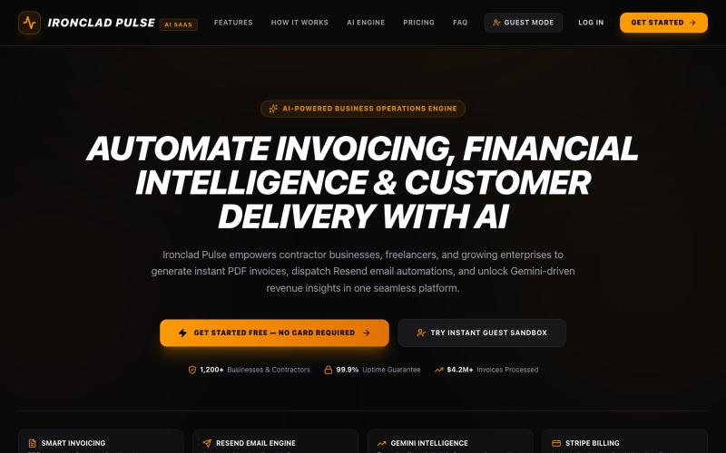 Ironclad Pulse — Enterprise Business AI Operations & Invoicing — screenshot
