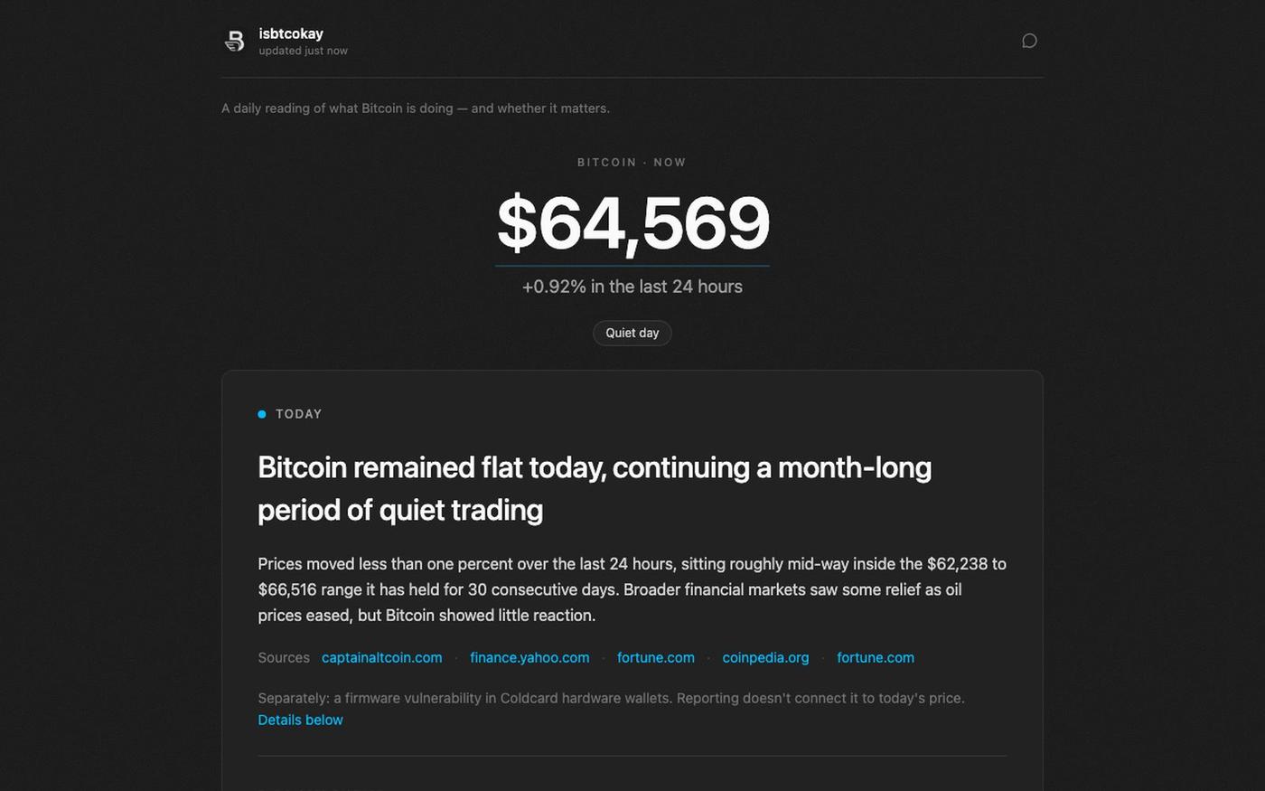 isbtcokay — screenshot