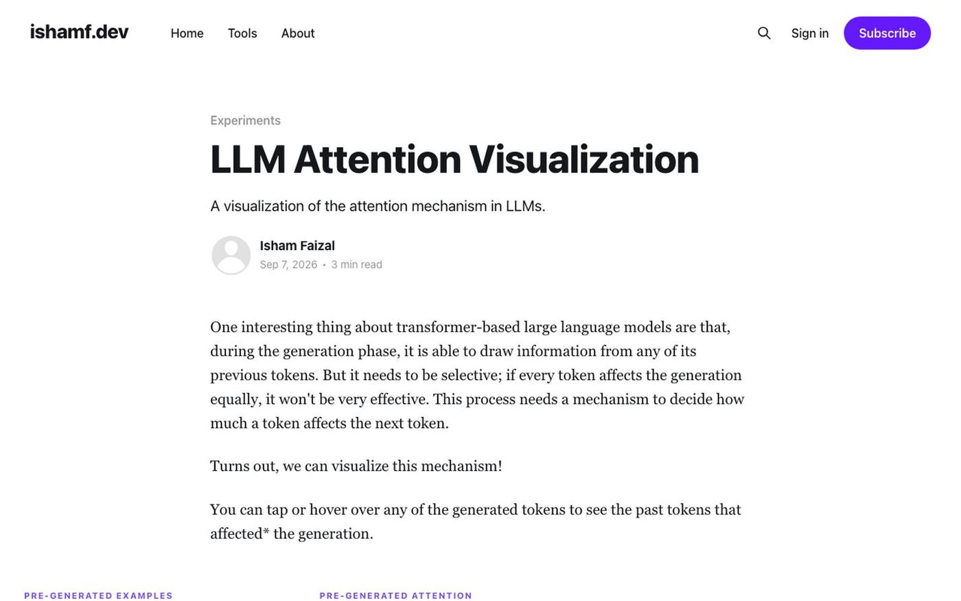LLM Attention Visualization — screenshot