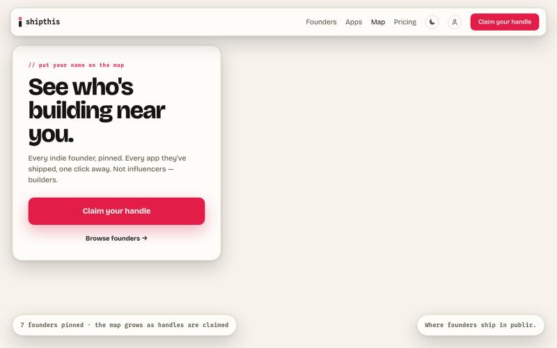 I Ship This — where founders ship in public. — screenshot