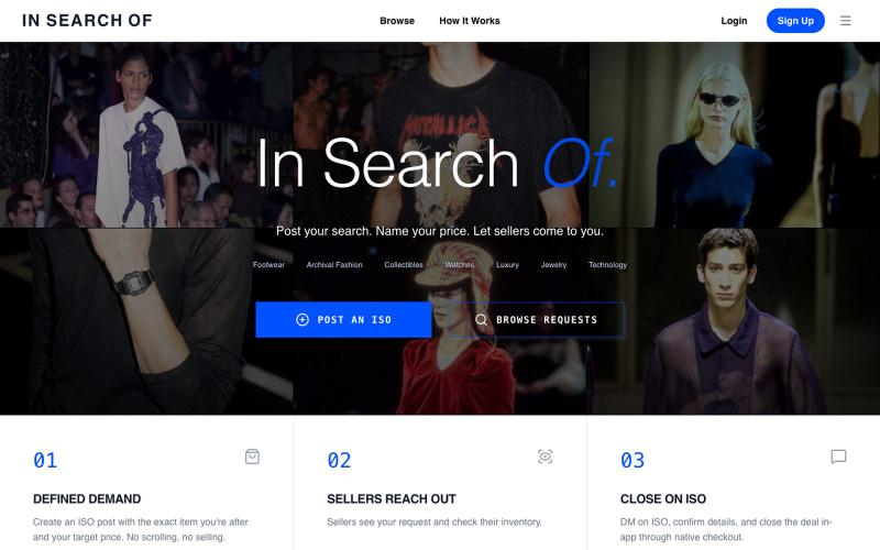 In Search Of - The Reverse Marketplace — screenshot