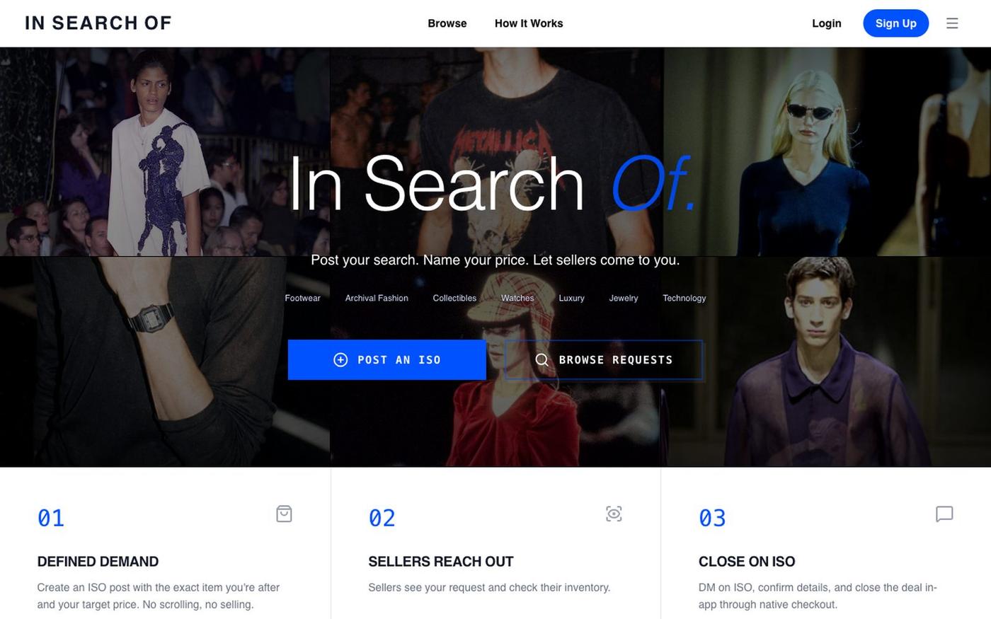 In Search Of - The Reverse Marketplace — screenshot