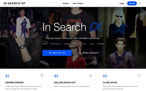 In Search Of - The Reverse Marketplace — screenshot