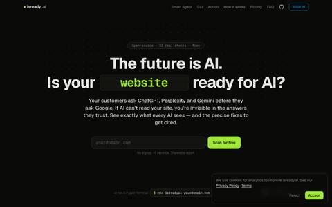 isready.ai — Is your website ready for AI? — screenshot