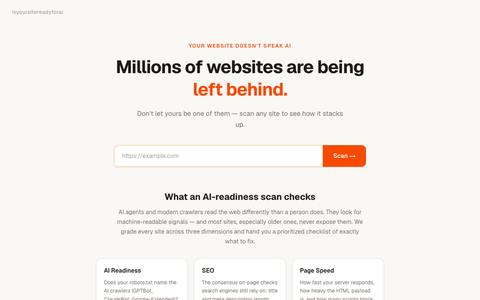 Is Your Site Ready For AI? — Free AI Readiness & SEO Scanner — screenshot
