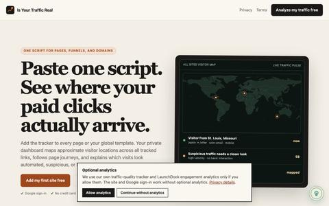 Map Traffic Quality: Verify Real Visitors Free — screenshot