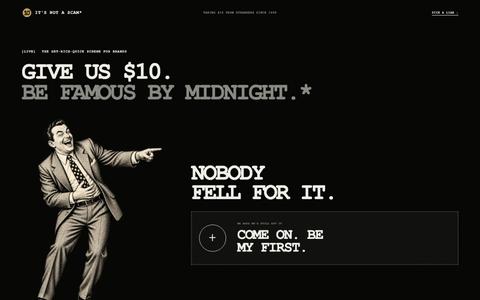 It's Not a Scam* — The Get-Rich-Quick Scheme for Brands — screenshot