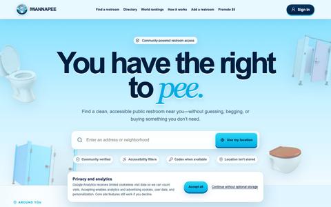 IWANNAPEE — Find Public Restrooms Near You — screenshot