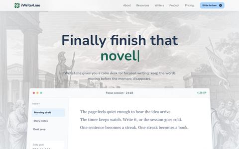 iWrite4.me — A Soft Space for Focused Writing — screenshot