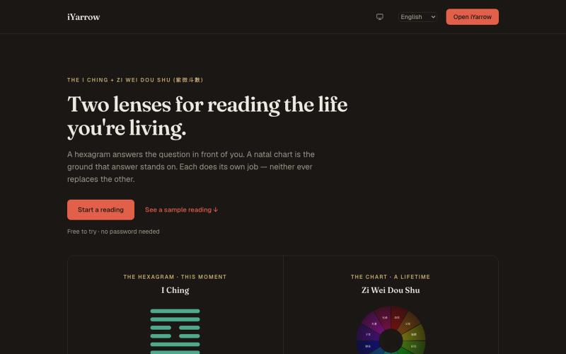 iYarrow — consult the I Ching on your decisions — screenshot