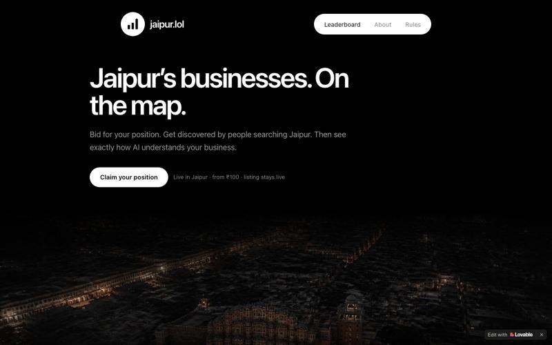 jaipur.lol - Jaipur business leaderboard — screenshot