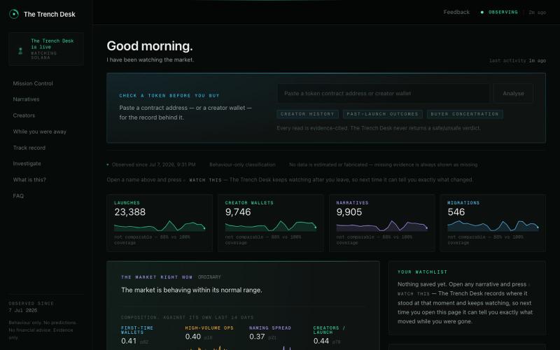 The Trench Desk — screenshot