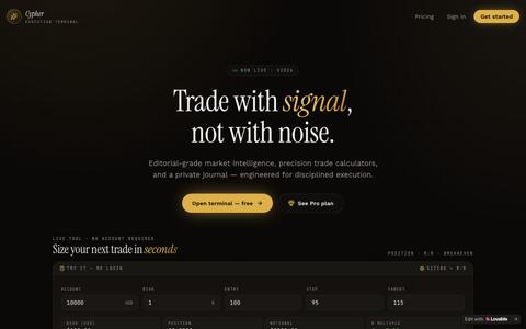 Cypher Terminal — Editorial-grade Crypto & Forex Execution — screenshot